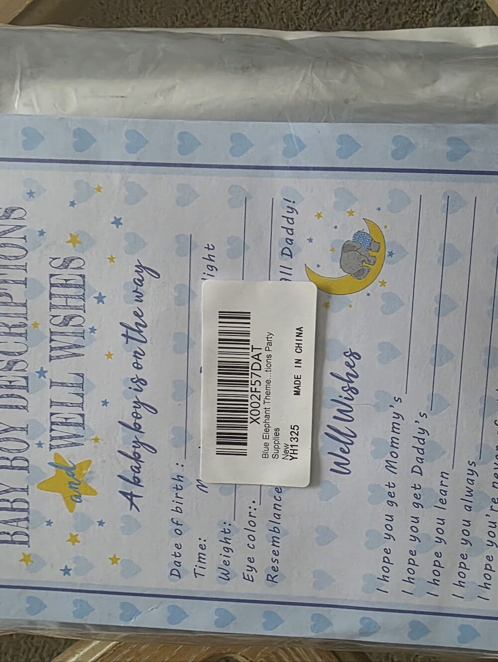 Baby Boy Shower Supply